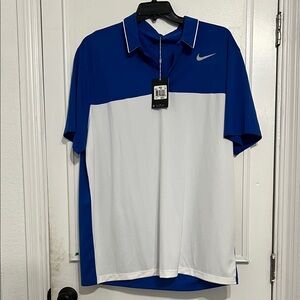 Nike Men's Golf Polo Shirt in Blue and White